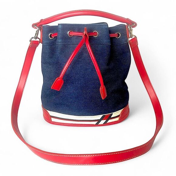 TOMMY HILFIGER Denim Handbag with Removable Crossbody Strap COMES WITH DUST BAG - Picture 1 of 17